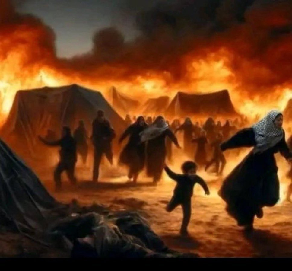 من يهب الخائفين خيامًا ضد صواريخ الموت؟
من يصنعُ خيمة تضم أسرةً لا يُفسد لمتها صاروخ يُحرقها ويُحرقهم؟
قُصف البيتَ وفرّوا أملًا بنجاة، نصبوا خيمة في رفح " الآمِنة" كذبًا، ناموا بشيء من طمأنينة كاذبة وسط عاصفة الموت ولم يستفيقوا!
صارت الخيمةُ قبرًا، كانت الخيمة بيتًا !
 #مجزره_رفح