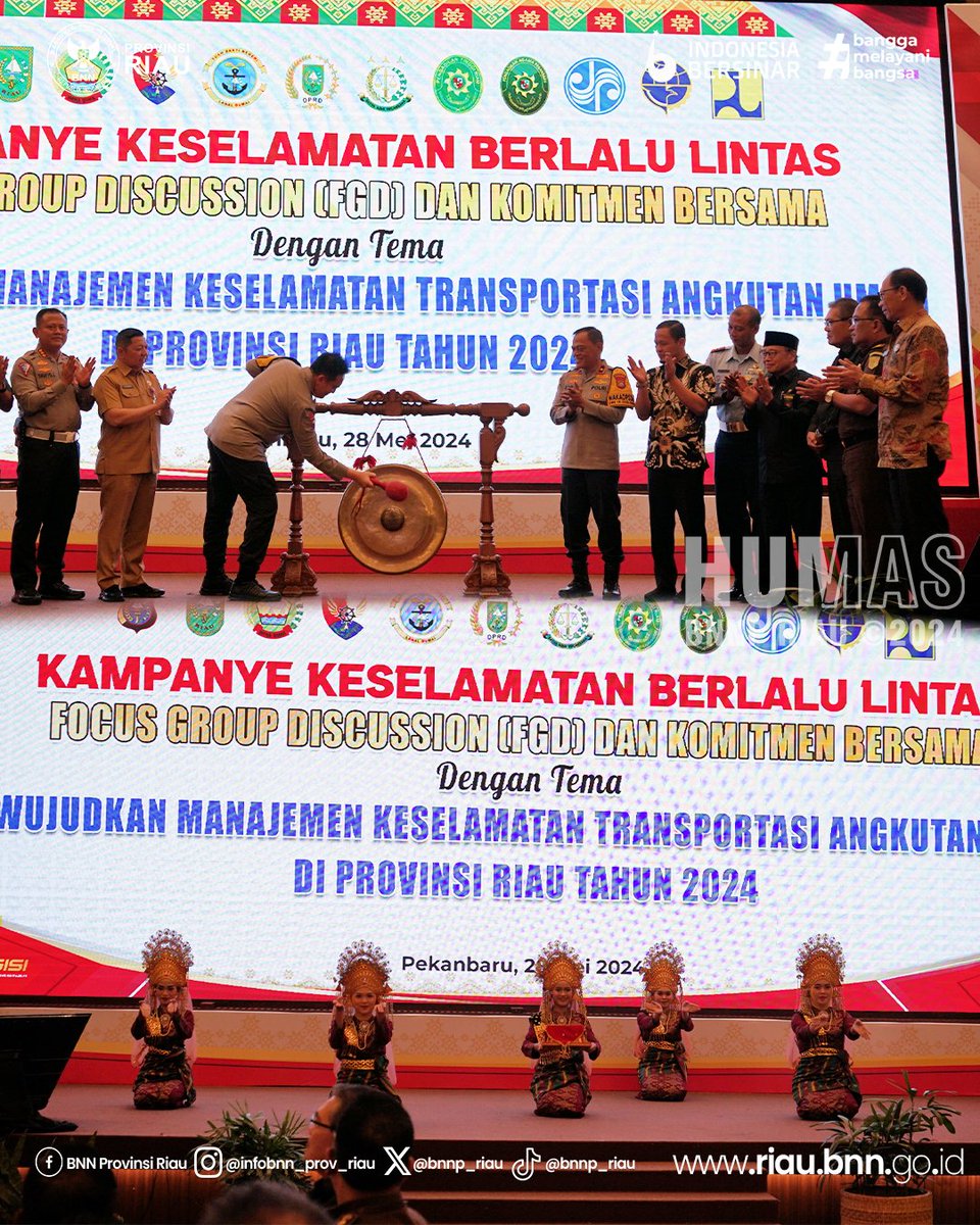 Kepala BNN Provinsi Riau hadiri Kampanye Keselamatan Berlalu Lintas Forum Gruop Discussion (FGD) dan Komitmen Bersama dengan tema Mewujudkan Manajemen Keselamatan Trasnportasi Angkutan Umum Di Provinsi Riau Tahun 2024

#bnnpriau #bnnri #riaubersinar #indonesiabersinar