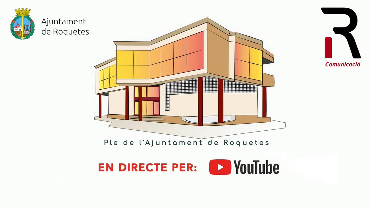 RoquetesCom's tweet photo. Avui dimarts emissió en "Directe" del Ple Ordinari de l'Ajuntament de #Roquetes del mes de maig de 2024.

🗓️ 28 de maig de 2024
🕖 19:00 h
📡 https://t.co/6WooYYd4IN https://t.co/a4dHd2gzif