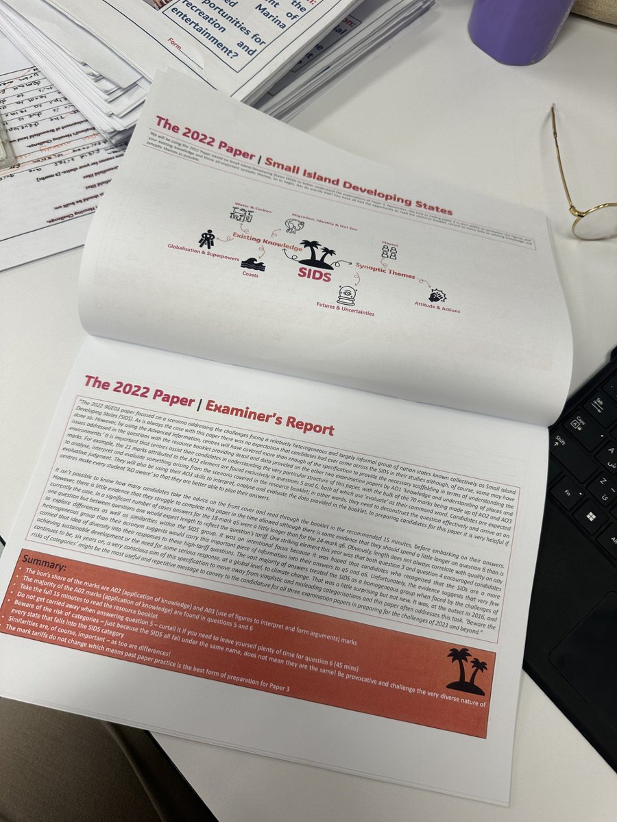 Thank you for a really positive response to my Paper 3 Guide. The link to the document can be found below. It is a PPT that is designed to be printed as a landscape booklet (pics below for context). I hope it is of some use to your A Level students! 

drive.google.com/drive/folders/…