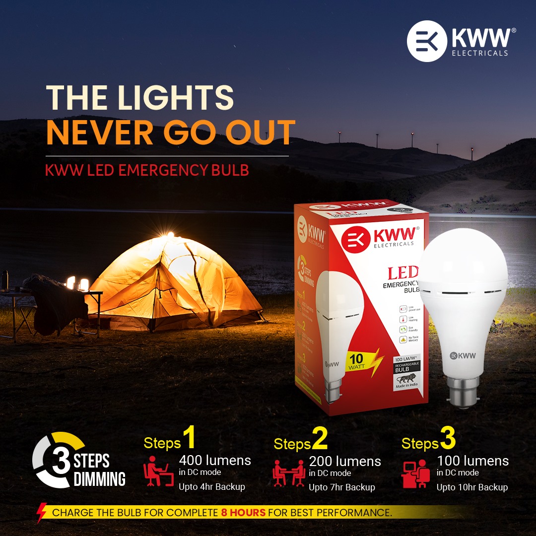 kww_electricals's tweet image. KWW LED Emergency Bulb automatically switches on when there is a power outage, so no need to fear load-shedding any more.
#LEDlight #LEDLighting #LEDEmergencyLight #Ecofriendly #KWWLED kwwelectricals.com