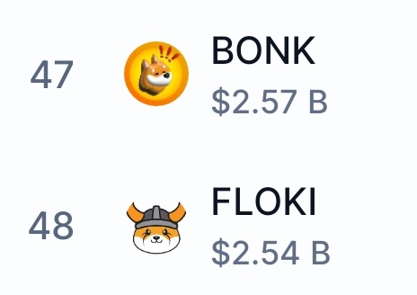🚨 JUST IN: Solana Memecoin $BONK (@bonk_inu) flips Ethereum' $FLOKI in Market Cap.