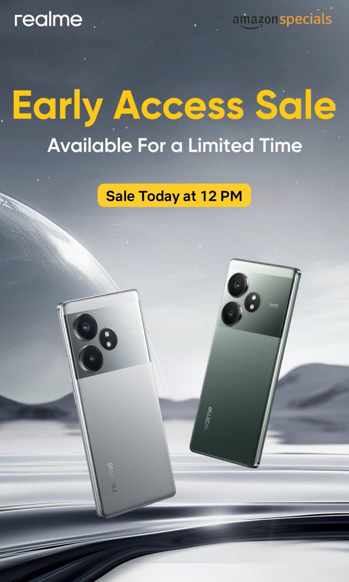 Exciting news! The #realmeGT6TEarlyAccessSale kicks off at 12 pm on Amazon. Secure your realme GT 6T for only ₹24,999.