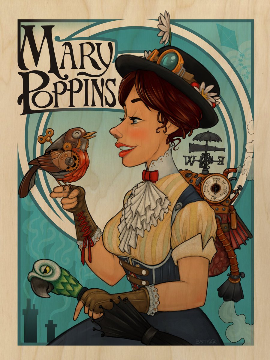 I did these Mary Poppins steampunk prints on wood panels ages ago, and thought I'd repost in ode to the millions of childhood memories we all have thanks to Richard Sherman, may he rest in peace.  

#marypoppins #steampunk #shermanbrothers #richardsherman #waltdisney #classicfilm