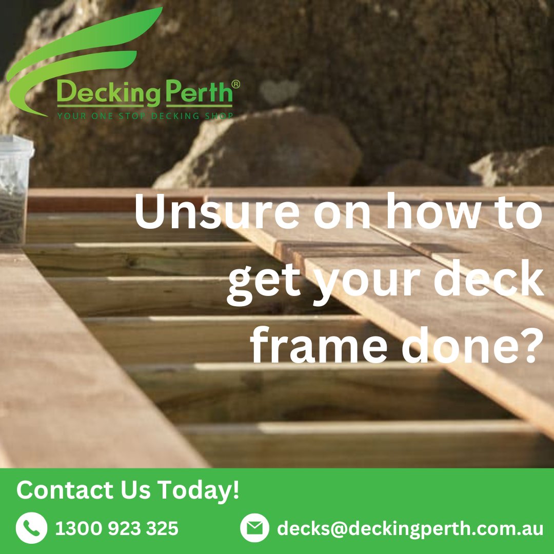 DeckingPerth's tweet image. Stuck on Deck Frame Design? Let Us Guide You Through! 🛠

Contact Us Today!
☎️Contact us on 1300 923 325 or visit our website to learn more.
🌐deckingperth.com.au