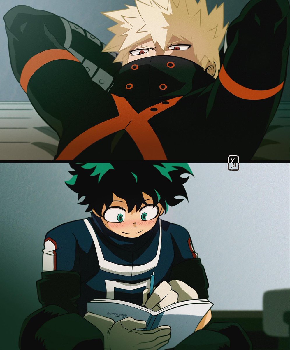 💥: ya comfy there, deku?
🥦: hm hm 
the ep didn’t even aired yet and this kacchan frame left me 😳 so i added izuku cos i can ✍🏼💚 #bkdk #bakudeku #ktdk