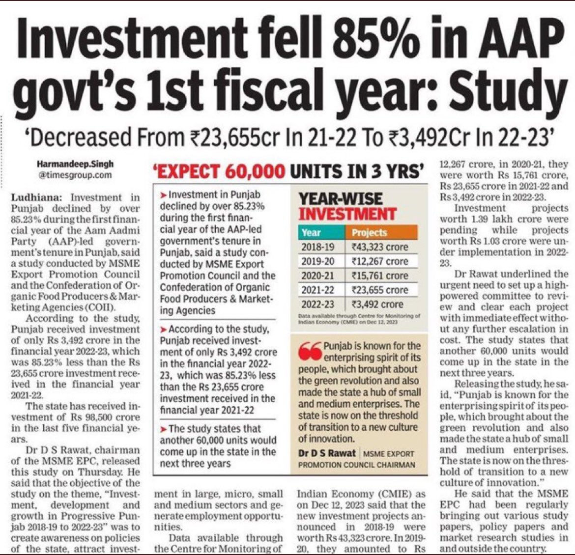 Satishkunjar's tweet photo. Our Punjab is suffering but we people are busy protesting without realising that it's pushing away investment and making rangla Punjab drowned in debt.

@BhagwantMann 
#sadforpunjab https://t.co/RTwJRBYKlE