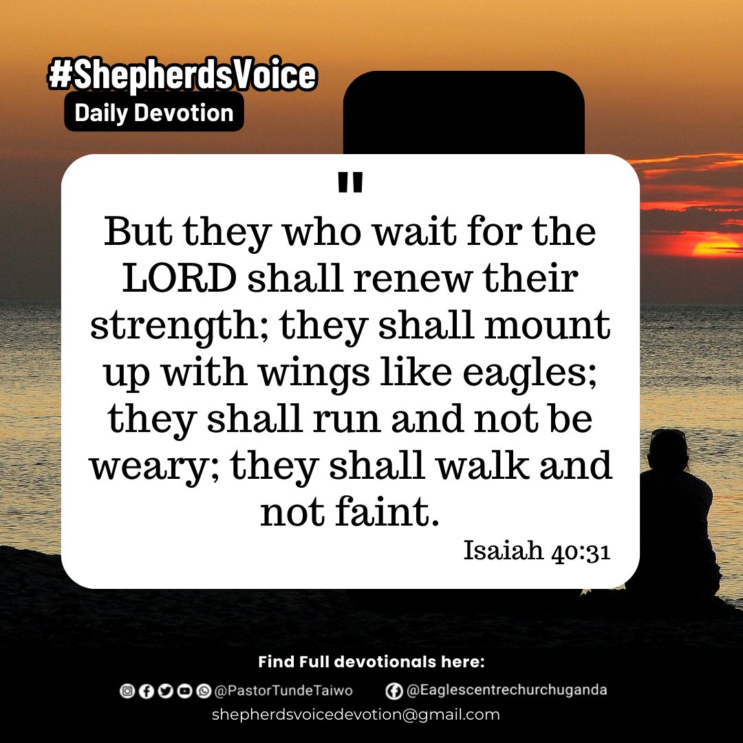Eaglesccug's tweet photo. Waiting stretches our faith and helps us to see our faith at work.
#shepherdsvoicedevotion
#waitingonGod
#TimeandTiming
#bible https://t.co/ZsAup9qgfo