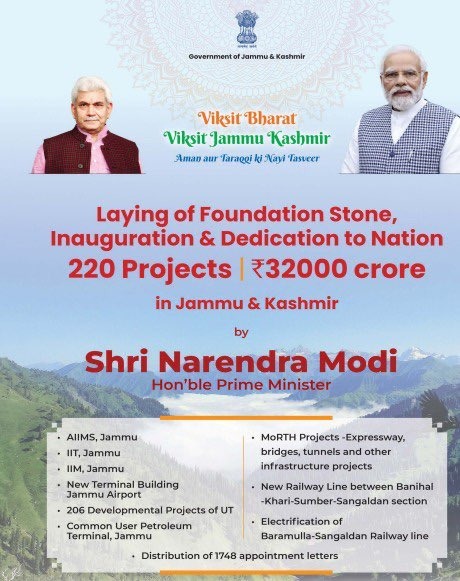 ShaistaShafi7's tweet image. The government is investing a whopping Rs 32,000 crore in a massive development project. This initiative promises to bring substantial growth and new opportunities. #KashmirDevelopment #Kashmir #GovernmentProjects #VeerSavarkar #MotherChildCare #ArrestExMuslimSameer