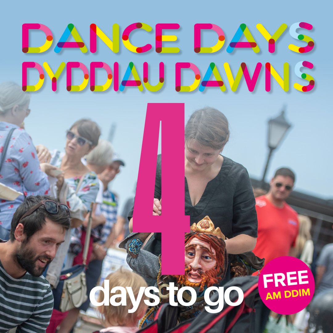 🌟 Just 4 days to go until Dance Days! Get ready to watch amazing acts and performances! 🎭✨ Dim ond 4 diwrnod i fynd tan Ddyddiau Dawns! Paratowch i wylio gweithredoedd a pherfformiadau anhygoel! #DanceDays #4DaysToGo #DdyddiauDawns #4diwrnodifynd