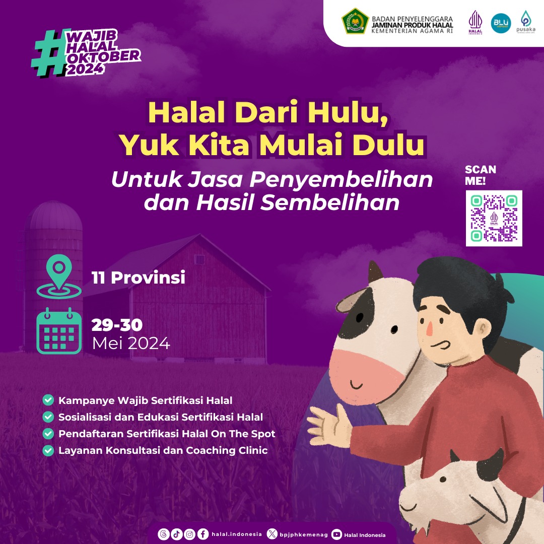 Kemenaglampung's tweet photo. #SahabatReligiLampung

Halal Dari Hulu, Yuk Kita Mulai Dulu   

#WajibHalalOktober2024 di sektor hulu ini ya! caranya gampang tinggal posting foto kamu pake twibbon ini  https://t.co/esHUN6ou4T

#WajibHalalOktober2024
#WajibSertifikatHalal
#JasaSembelihanHalal
#DagingHalal https://t.co/jHLGtX4Vc1
