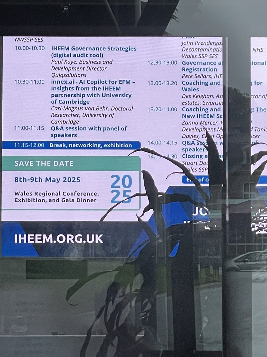 Looking forward to <a href="/IHEEM/">IHEEM</a> #Wales today
As ever we turned up early, waiting to set up but it looks like a great conference agenda 😊

#NHS #IHEEM #Wales