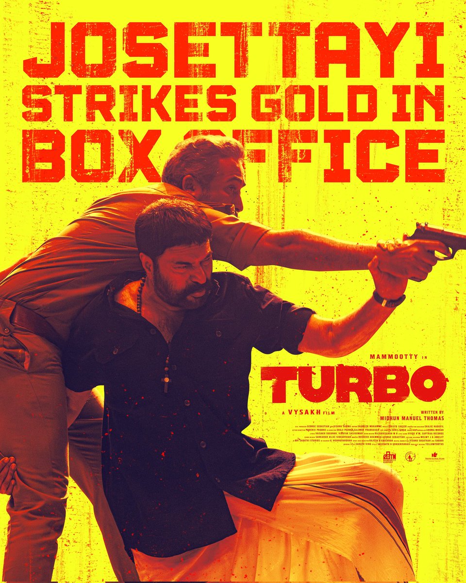 Josettayi Strikes Gold in Boxoffice 🔥🔥🔥🔥 #Turbo Running Successfully #Mammootty #MammoottyKampany #TurboMovie @mammukka