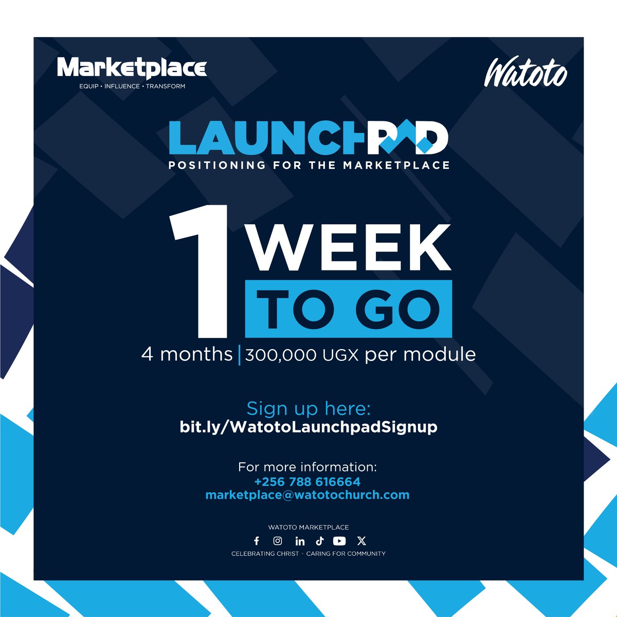 Only 1 week left until the Launchpad Program kicks off! Join us for a journey filled with self-discovery, essential life skills, and innovative thinking. Classes start June 4th, Register: bit.ly/WatotoLaunchpa… #WatotoLaunchpad2024