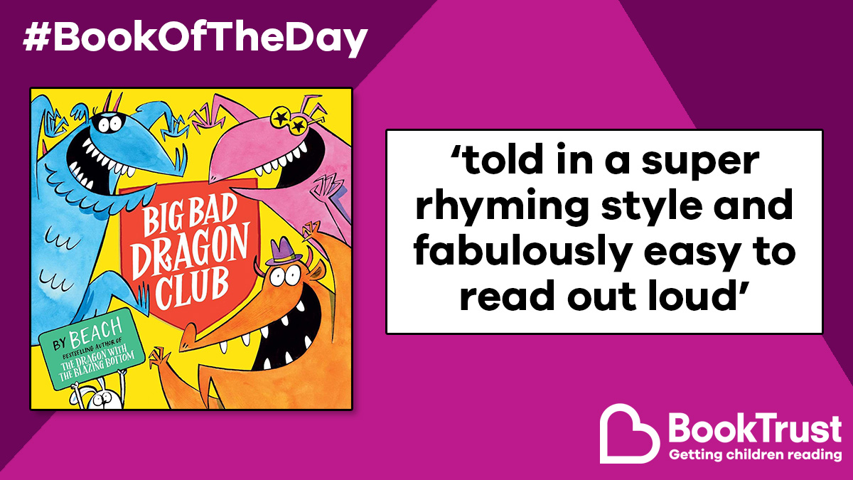 Our #BookOfTheDay is a very funny picture book which would be lots of fun to share with children, either one-on-one or in a group! It's the brilliant #BigBadDragonClub from Beach: booktrust.org.uk/book/b/big-bad… @simonkids_UK