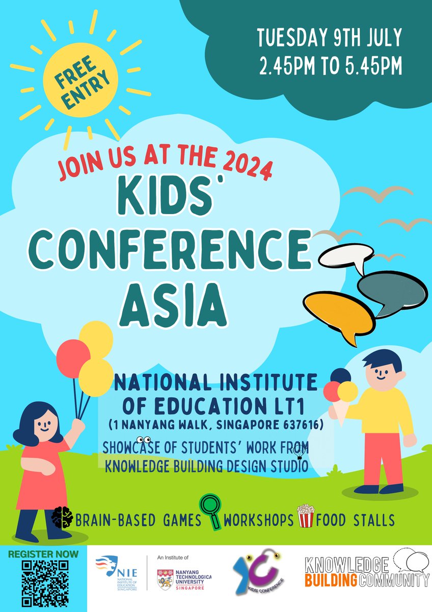 The Inaugural Kids' Conference Asia 2024 - 9th July hosted by the National Institute of Education, Nanyang Technological University, Singapore <a href="/NTUsg/">NTU Singapore</a>