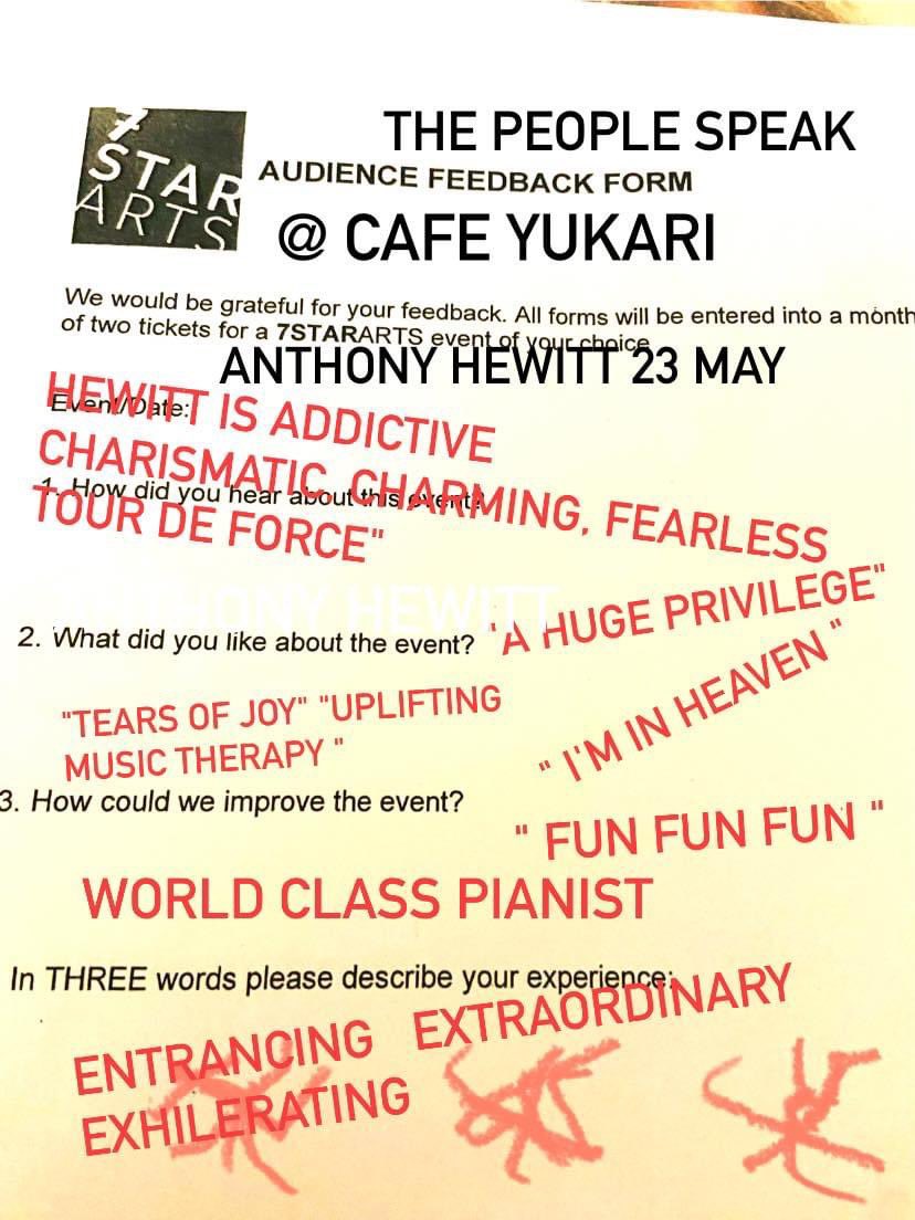 We asked you what you thought about our concerts at Cafe Yukari in Kew, and you said…. 👇🏼🎵👇🏼