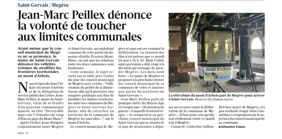 Conflit des remontées mécaniques #megeve #saintgervais le journaliste oublié une fois de plus qu’il y a 3 communes concernées À PARITÉ Megève #demiquartier et Saint-Gervais. Visiblement c’est plus vendeur de parler de la guerre MEGÈVE VS SAINT-GERVAIS 😡😡😡😡😡