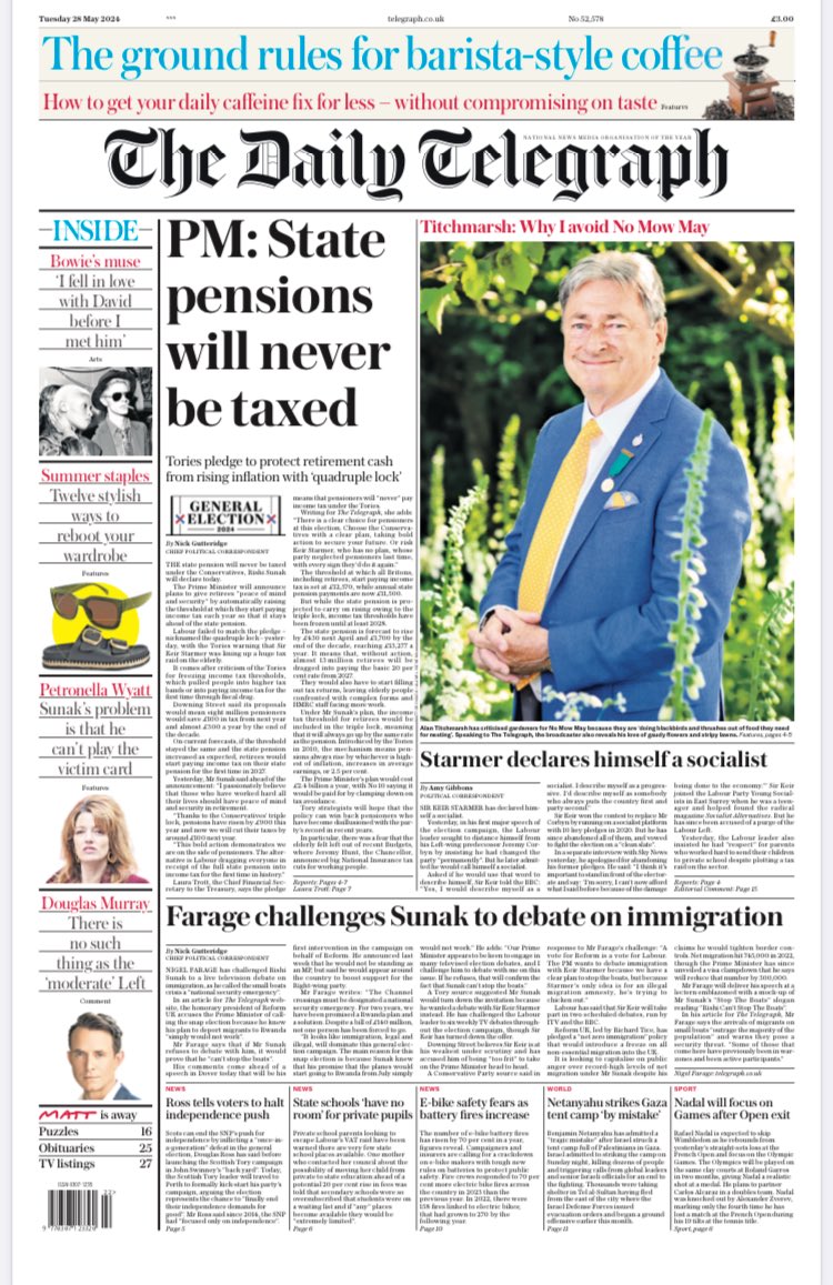 The front page of today’s ⁦@Telegraph⁩ Scottish edition