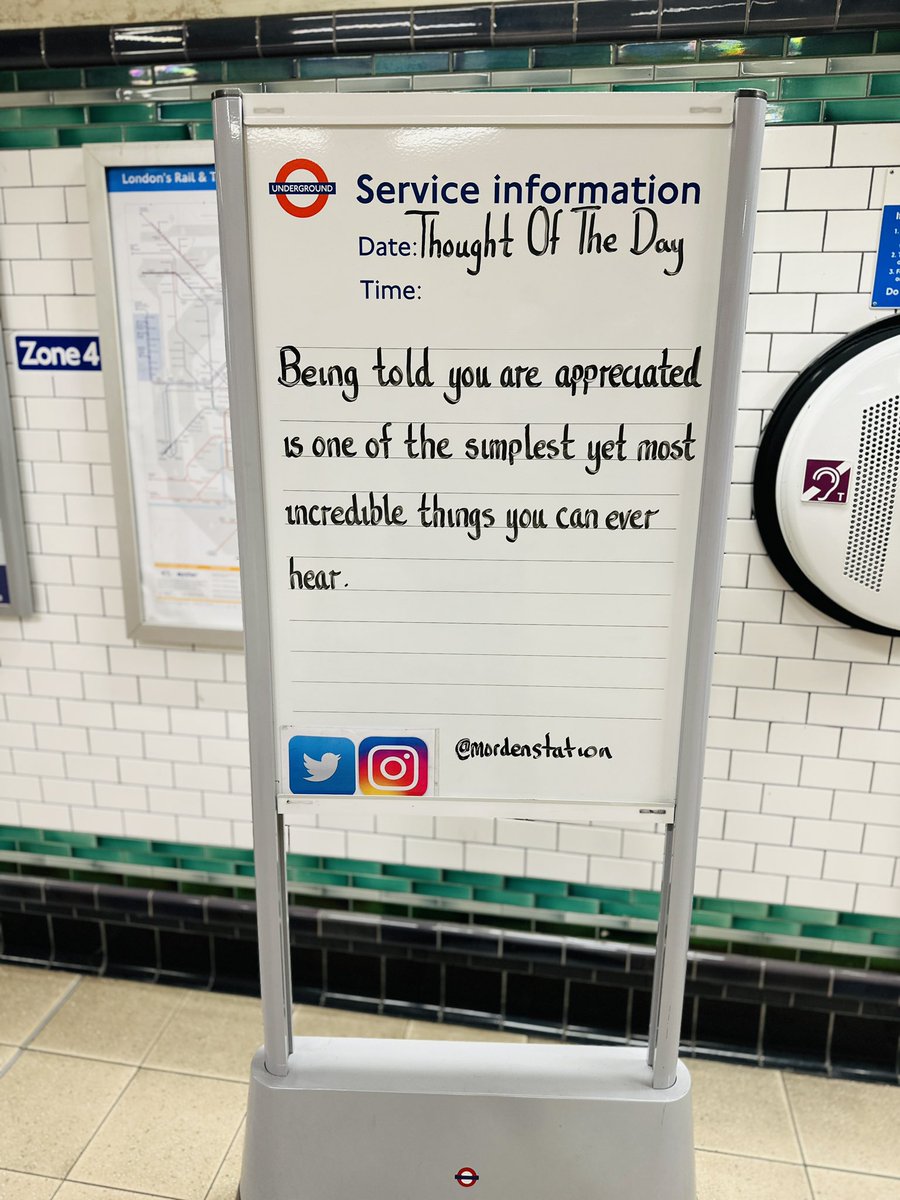 Tuesday 28th May Thought Of The Day From Morden Underground Station