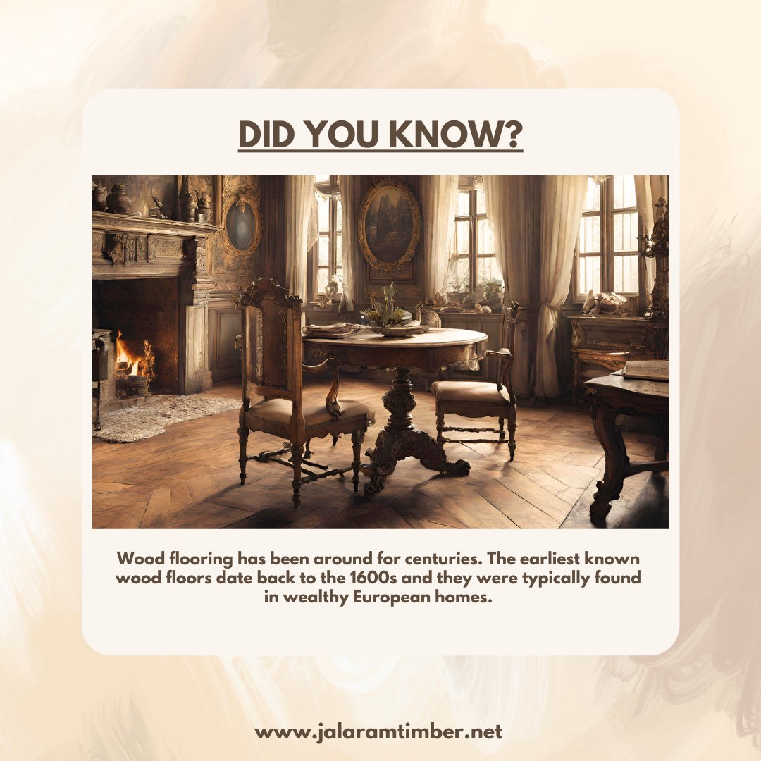 Wood flooring symbolizes luxury and endurance, standing as a testament to centuries of craftsmanship ✨

#jalaramtimber #didyouknow #didyouknowfacts #didyouknowthat #didyouknowgram #europe #factsdaily #funfacts #flooring #flooringideas #flooringinstallation #woodflooring