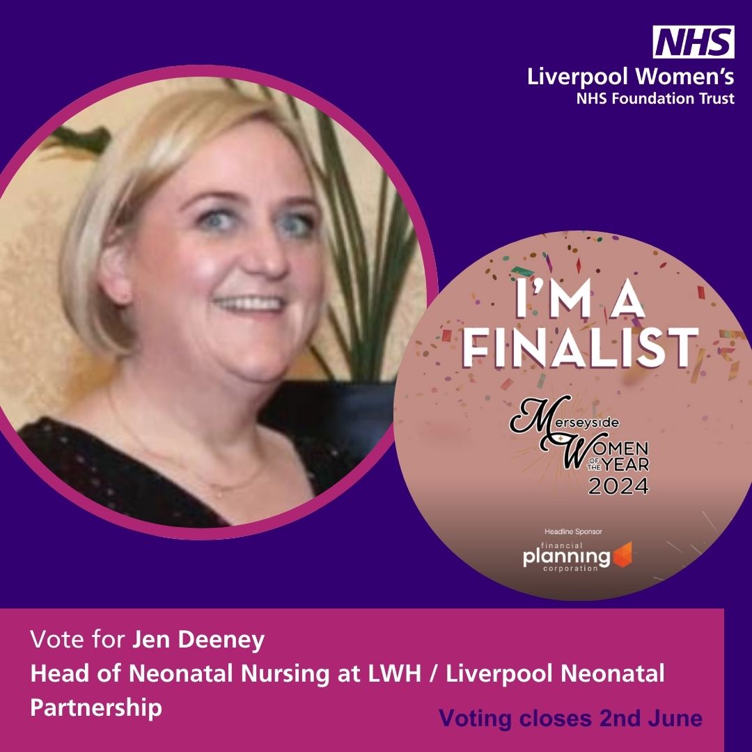 We would love your support to help Jen Deeney, our Head or Nursing for Neonates be named Merseyside Women of the Year 2024 You can vote daily until 2nd June #MWOTY2024 Vote here: orlo.uk/LTuwg

Good luck Jen 

@MWOTY @LWHCharity @WeAreLHCharity @AlderHey
