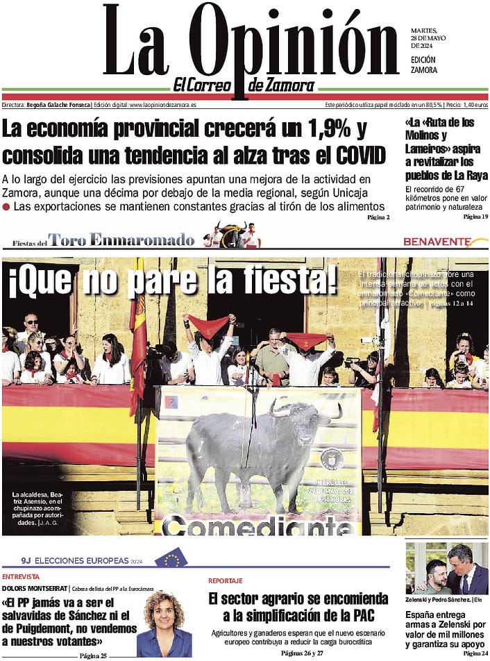 👋🏻 ¡Buenos días! Ya puedes consultar los principales titulares de este martes, 28 de mayo, en nuestra portada de #Zamora. Toda la información, en laopiniondezamora.es