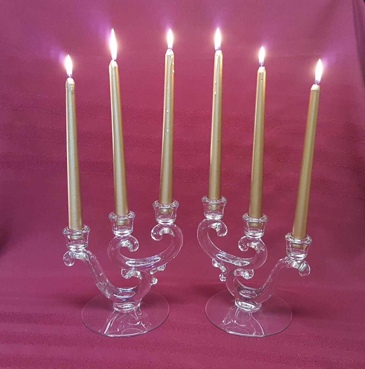 FANTASTIC Fostoria Candle Holders, from 1940, Century Pattern #2630, Set of 2 Triple Candleabras, MCM, Hollywood Regency, Wedding Reception tuppu.net/c58cb4a8 #AmazingFunVintage #CenterpieceBuffet