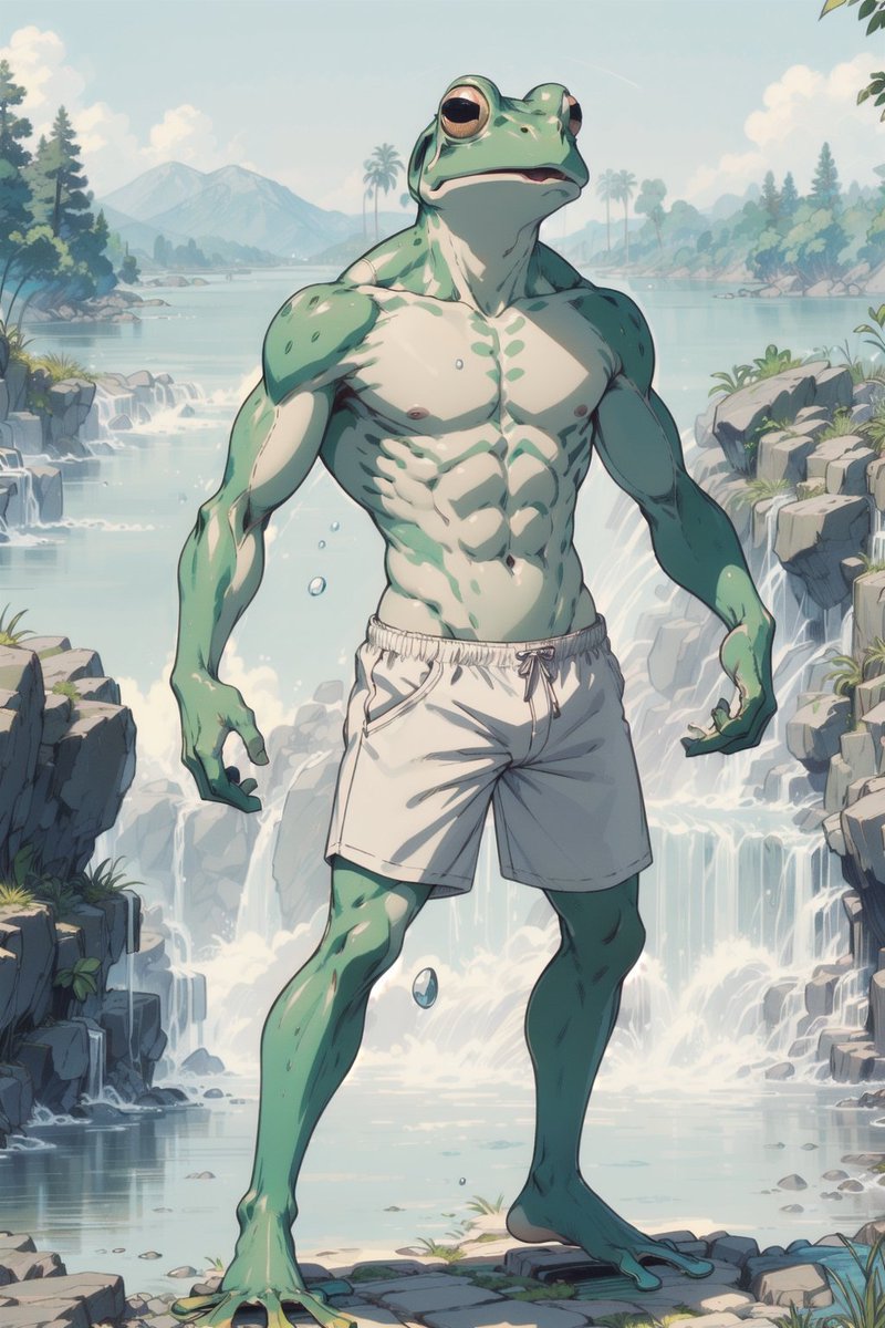 EduardPaw's tweet photo. Finalmente su cabello cayΓ³ y la forma de su cabeza cambio, ahora era un hombre rana, pero se sentia bien / Finally his hair fell out and the shape of his head changed, he was now a frogman, but he felt good. (4/4)
#AIart #SeiHanda #Male #Transformation #Frog https://t.co/QOCbTnrM9k