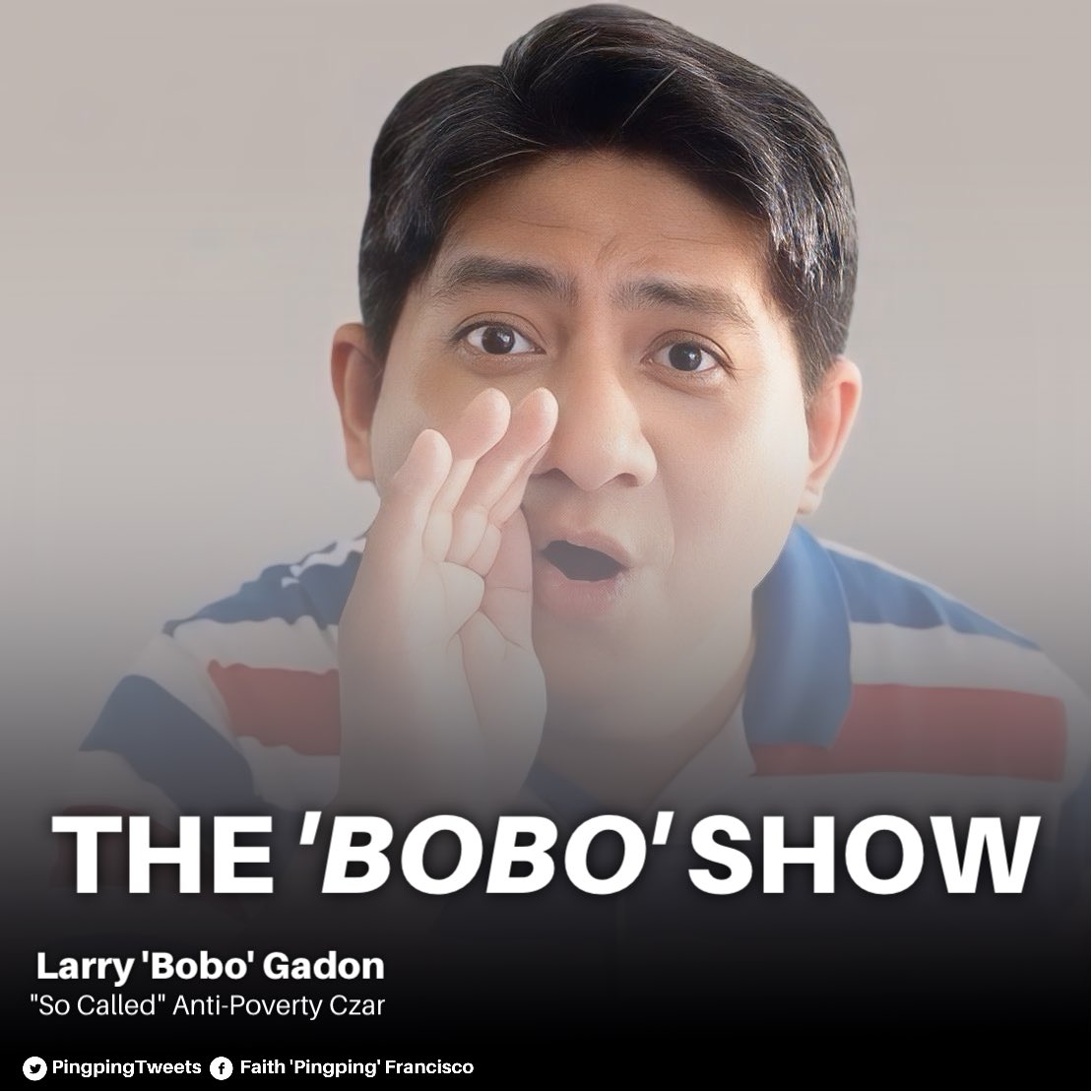 Presidential anti-poverty czar and disbarred lawyer Larry ‘𝘽𝙊𝘽𝙊’ Gadon will headline his own live show on @PTVph called The ‘𝘽𝙊𝘽𝙊’ Show
@LarryGadonskie