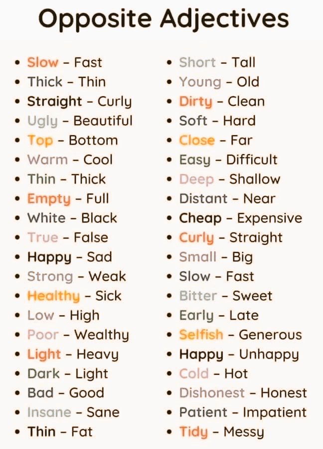 #Opposite adjectives #Englishgrammar