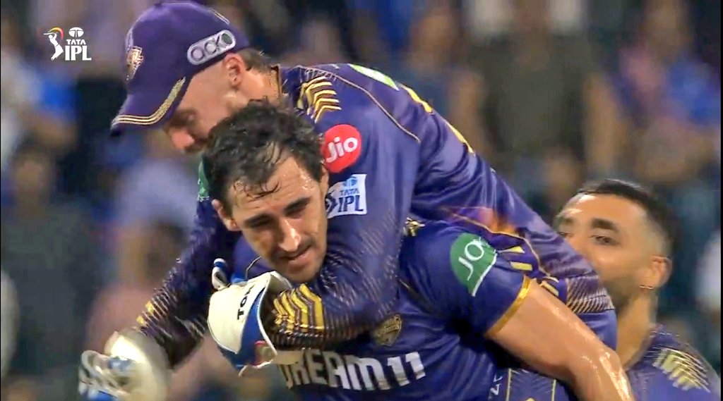 My picture of season will always be this.
Two OS star , one reluctant ipl player , one who just came this year that too after auction as a replacement celebrating the moment like it means so much to them.
#KKR