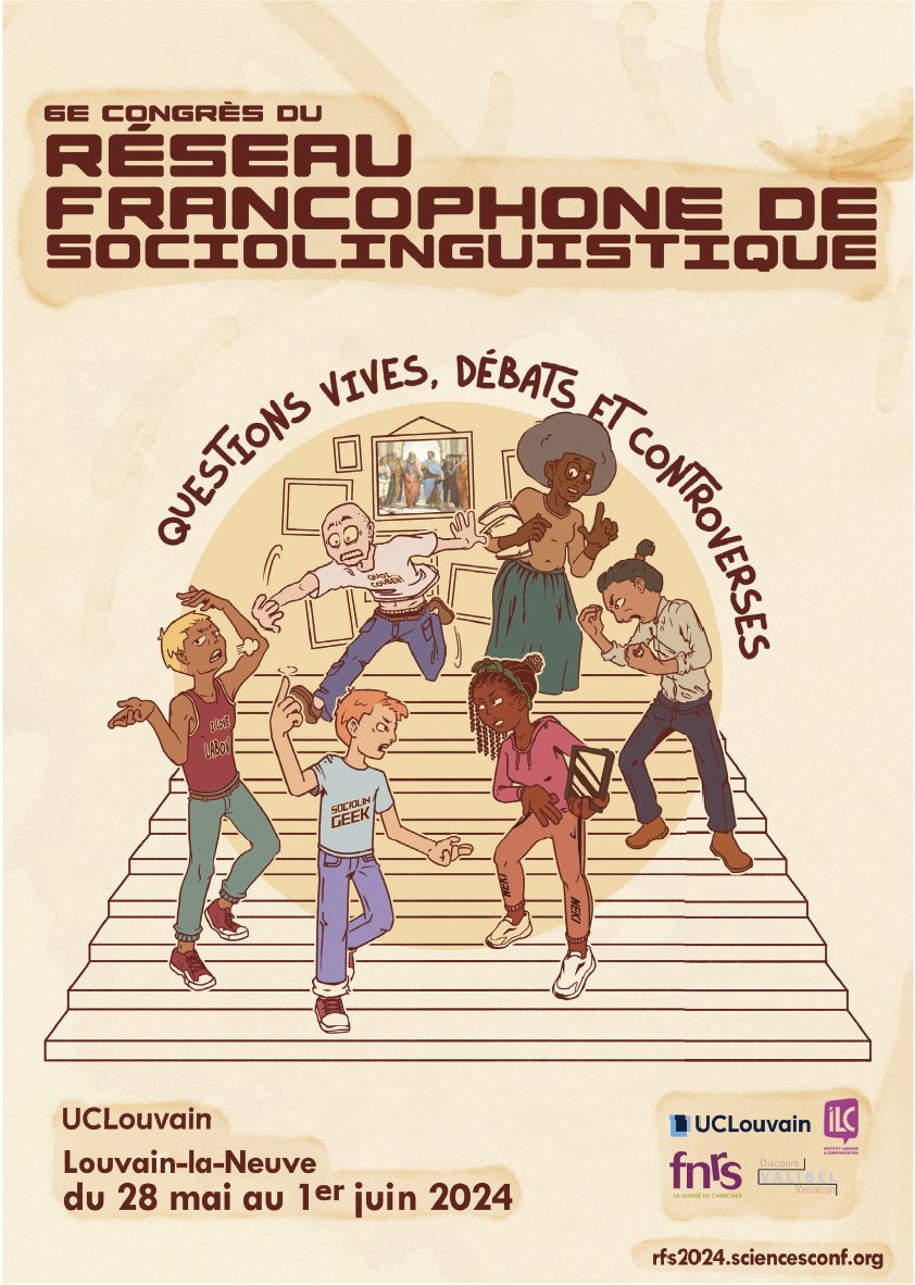 Le 6e congrès du Réseau Francophone de Sociolinguistique commence aujourd'hui à Louvain-la-Neuve !
5 jours de conférences, tables rondes, panels, ateliers, échanges...

Suivez ce compte pour vivre le congrès de l'intérieur et partagez autour de vous !
@UCLouvain_be <a href="/frsFNRS/">F.R.S.-FNRS</a>