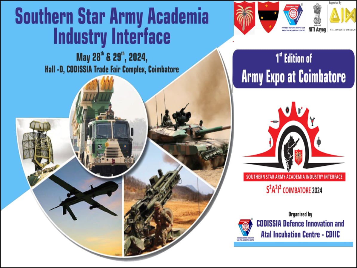 Lt Gen KS Brar, GOC-DB Area inaugurated S²A²I² #Coimbatore today and delivered key note address highlighting the requirement of synergy between the #IndianArmy and Industry- Academia in R&D, aligning to a road map for future conflicts.
#S2A2I2 #AtmaNirbharBharat
#CODISSIA