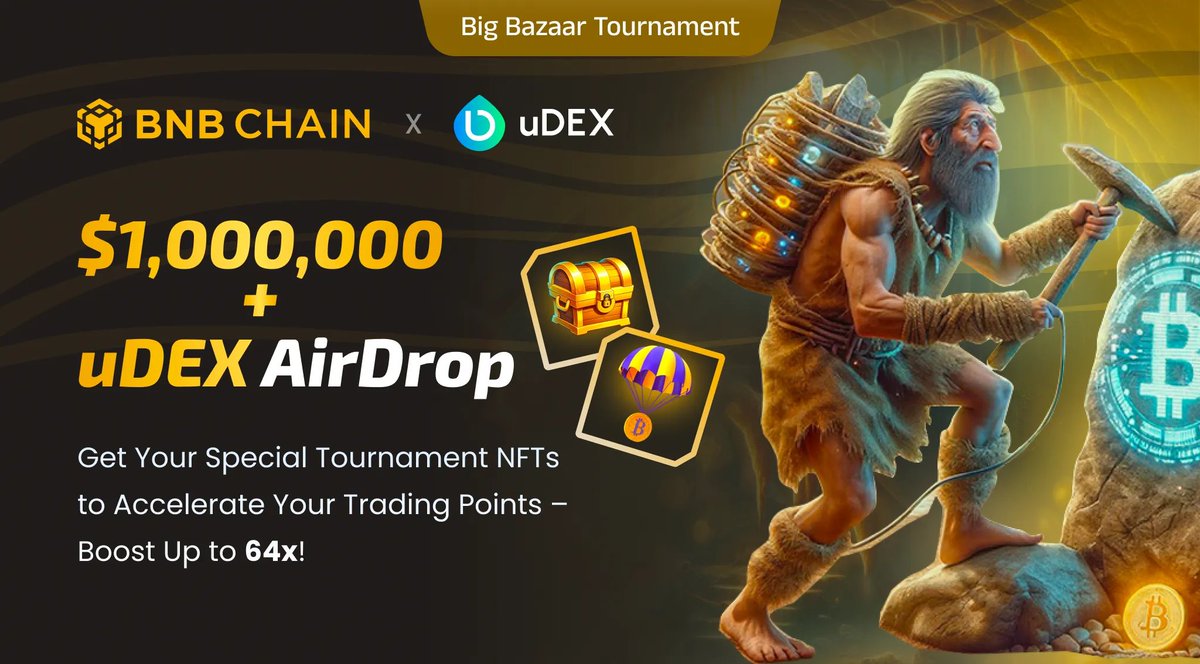 🚨 Attention traders! 🚨

uDEX is thrilled to kick off an epic trading tournament powered by <a href="/BNBCHAIN/">BNB Chain</a>, with astonishing trade incentives of 1,000,000 USDT value up for grabs! 💰✨

🗓 Tournament Dates: May 28, 2024 - June 25, 2024

How it Works:
✅Earn uDEX points based on your