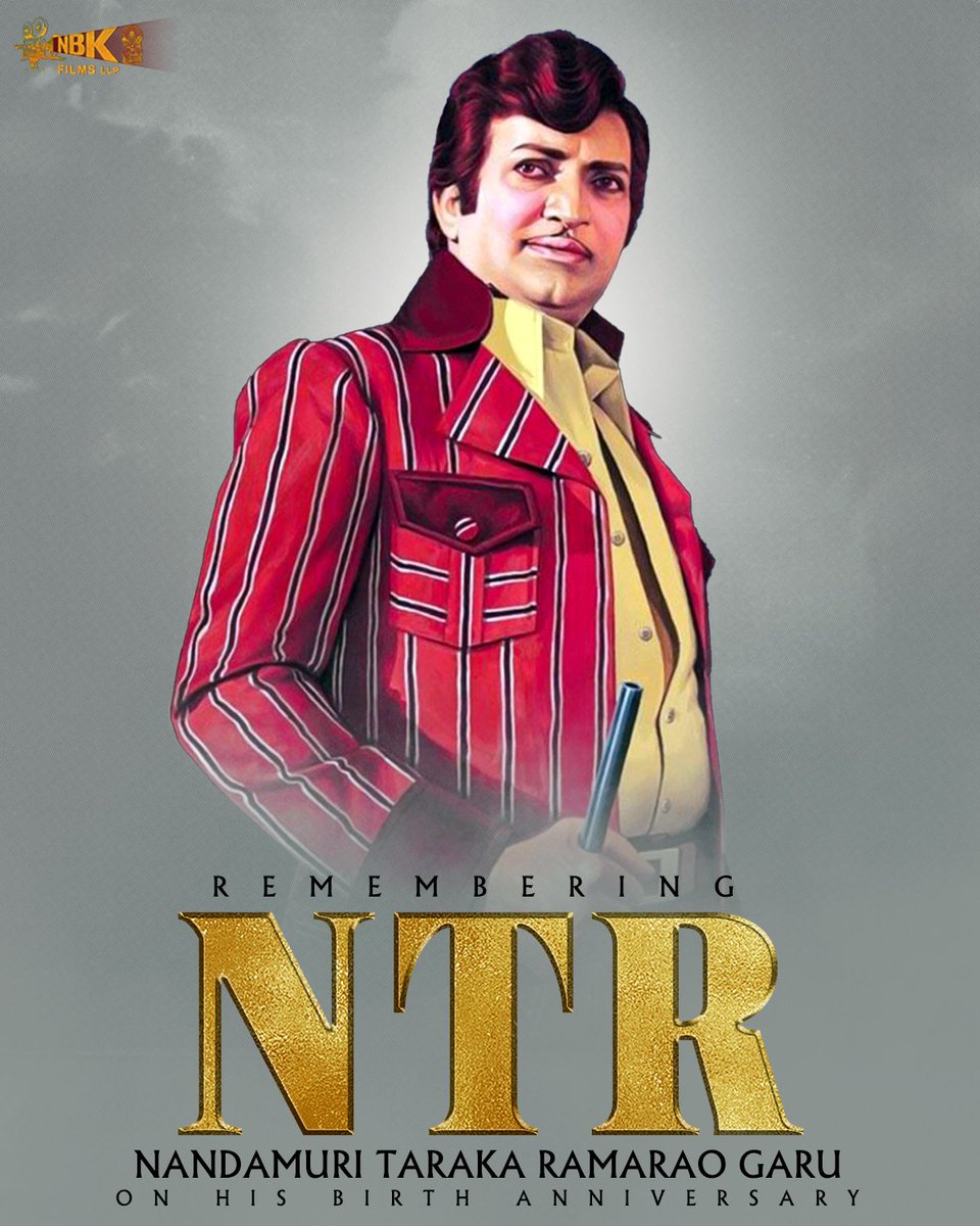 NBKFilms_'s tweet photo. Celebrating the birth anniversary of Sri #NandamuriTarakaRamaRao garu, we cherish his incredible legacy.
His remarkable achievements and inspiring legacy continue to light our way.

#NTRJayanti #JoharNTR https://t.co/dqW3lYqC8o