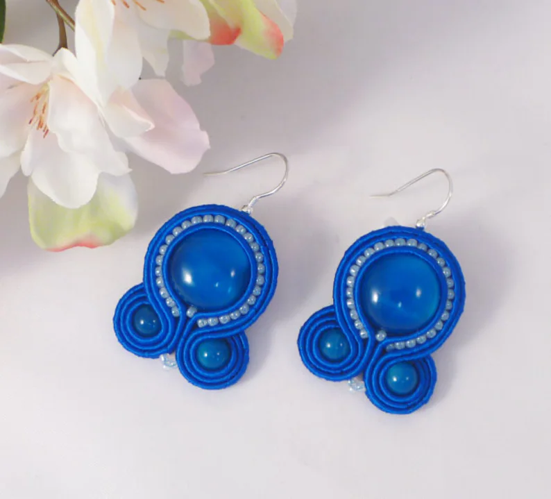 Soutache And Beaded Earrings Add a pop of colour to a dull day with these gorgeous earrings etsy.com/uk/listing/269… #earlybiz #mhhsbd