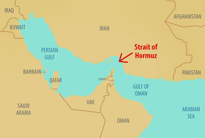 The Strait of Hormuz is a strait between the Persian Gulf and the Gulf of Oman. It provides the only sea passage from the Persian Gulf to the open ocean and is one of the world's most strategically important choke points.#upsc