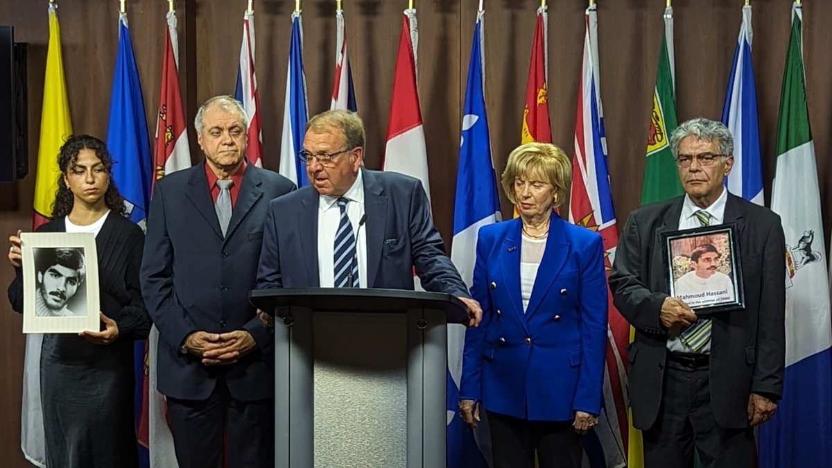 1-#Ottawa, #Canada—May 27, 2024: Mr. @STRUANSTEVENSON  joins Hon @JudySgroMP & families of #1988Massacre by #RaisiMassMurderer and urge Canadian Government to implement the House unanimous motion to #BlacklistIRGC. 
#Time4FirmIranPolicy #Iran #FreeIran