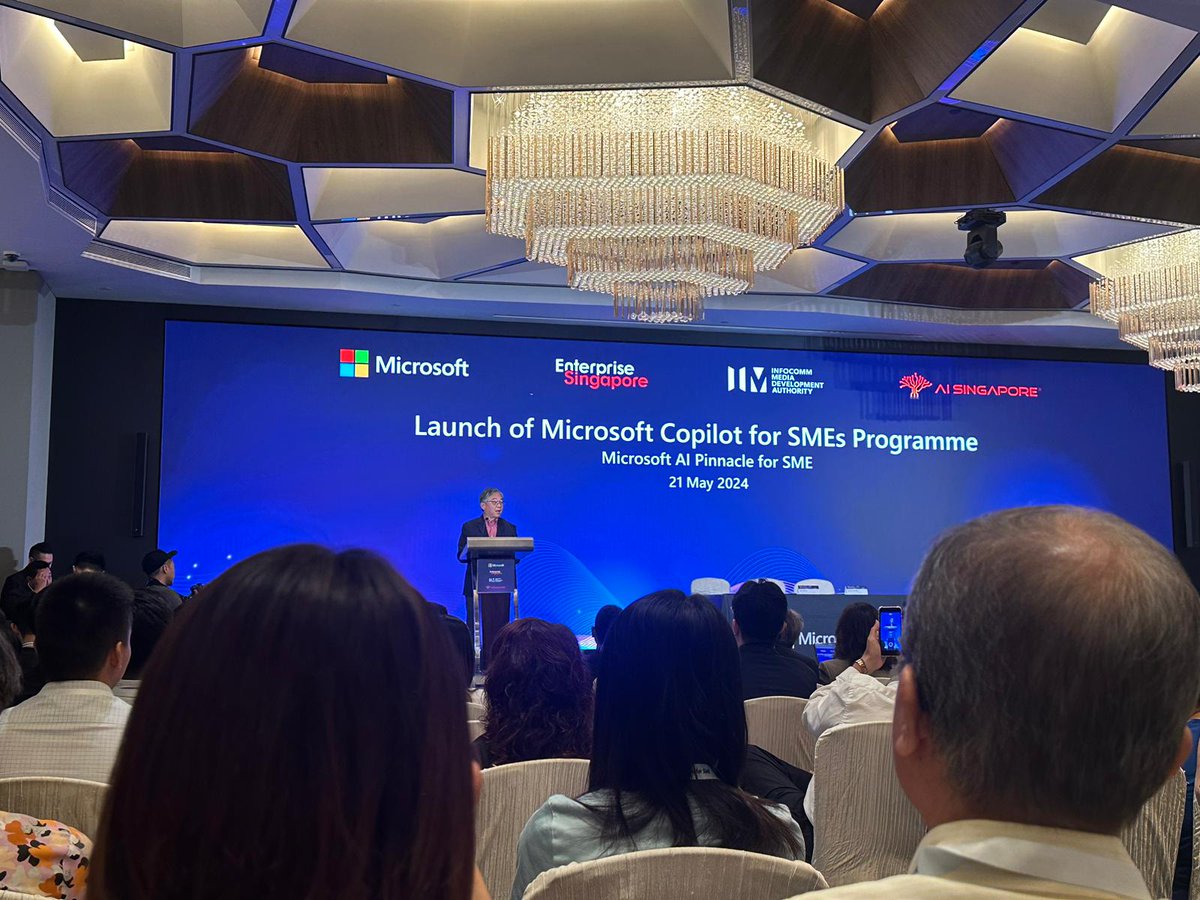 We are proud to participate in Microsoft Copilot, Enterprise Singapore (EnterpriseSG) AI Pinnacle Event @ Pan Pacific Holte. 🚀 

#MicrosoftCopilot #AIForSMEs #Innovation #TechForGood #EnterpriseSG #AISG #ProductivityBoost