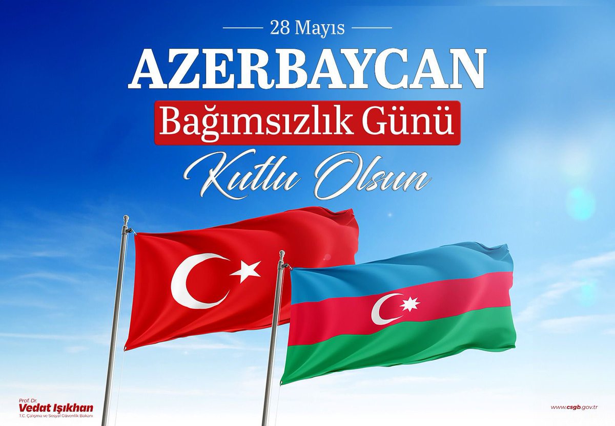 Ayrılmaz parçamız, kardeşimiz, can Azerbaycan’ın 28 Mayıs Bağımsızlık Günü’nü tebrik ediyor, vatanları uğruna şehit düşen Azerbaycanlı kahramanlarımızı saygıyla anıyorum. #BirMilletİkiDevlet 🇹🇷🇦🇿