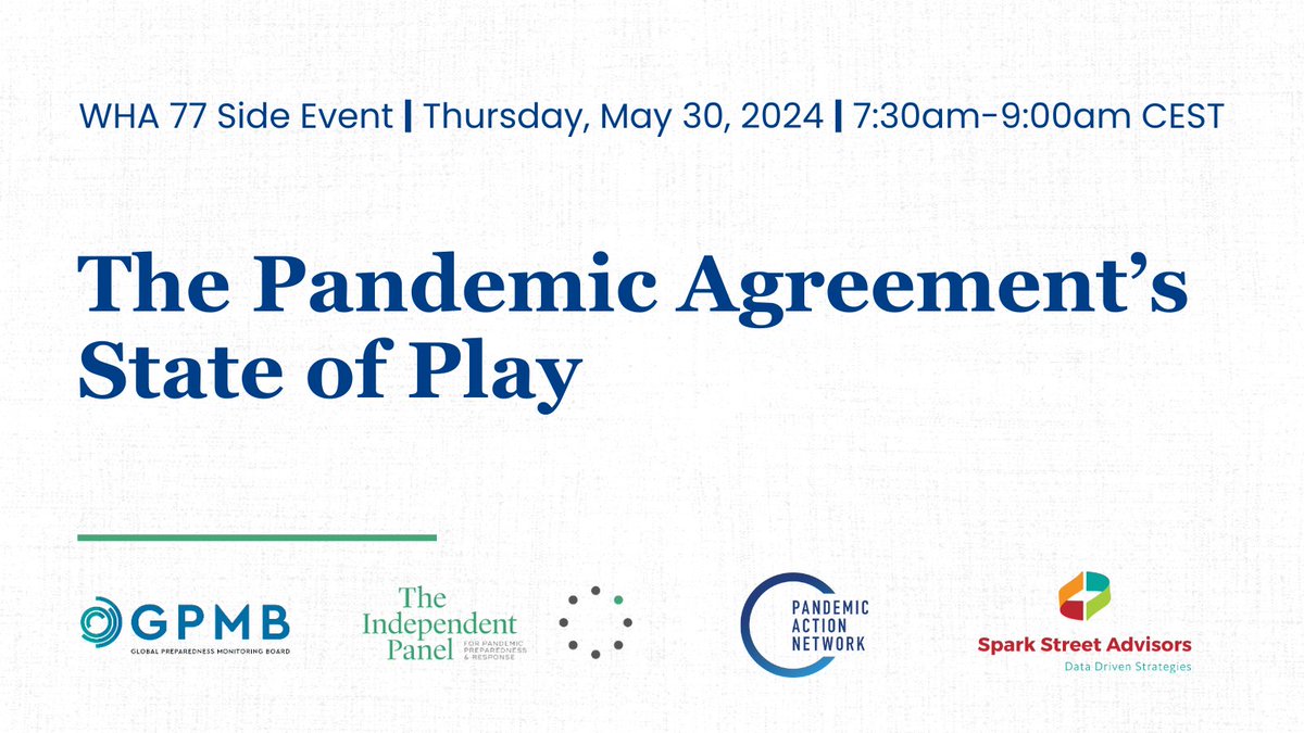 🚨Today at 14:00 the World Health Assembly will decide 'what next' for the #PandemicAccord. ⏯Please join me, @JoyPhumaphi_, @KolindaGK, @PandemicAction, @Kazatchkine, and others Thursday to discuss the 'state of play.' Registration 👇🏼 us02web.zoom.us/meeting/regist…