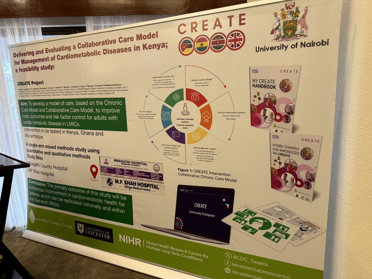 Prof Kamlesh Khunti (@kamleshkhunti) on Twitter photo Getting ready to start first day of our <a href="/NIHRglobal/">NIHR Global Health</a> Group CREATE programme in Nairobi
Managing cardiometabolic multiple long term conitions (MLTC, multimorbidity) in Kenya, Ghana & Mozambique Getting ready to start first day of our <a href="/NIHRglobal/">NIHR Global Health</a> Group CREATE programme in Nairobi
Managing cardiometabolic multiple long term conitions (MLTC, multimorbidity) in Kenya, Ghana & Mozambique