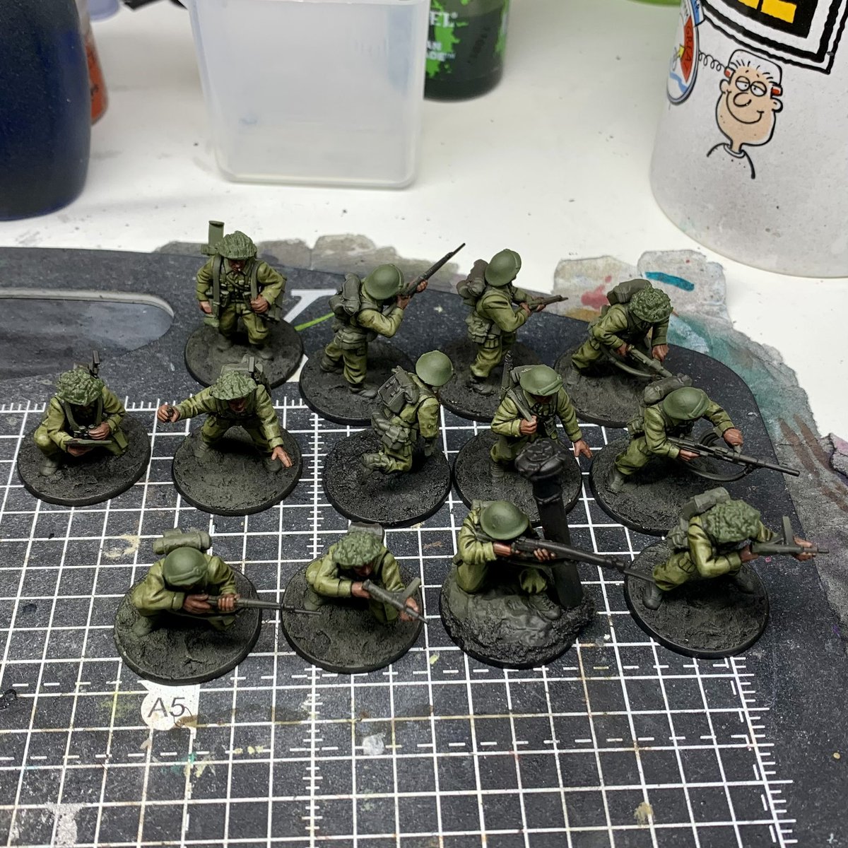 Making some headway with my late war Canadians. The horror of painting straps/webbing awaits…

#boltaction #boltactionminiatures #boltactioncanadians #warlordgames #warlordgamesboltaction #wargaming #paintingminiatures #paintingboltaction