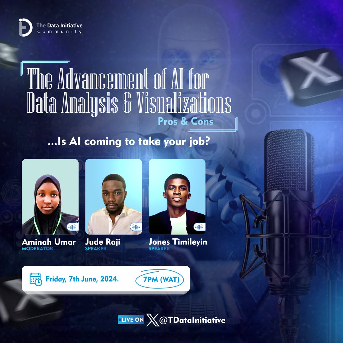 The Big Topic is here!!! Join us as we discuss the Advancement of AI😅. FRIDAY, 7th of June. Be there🫵