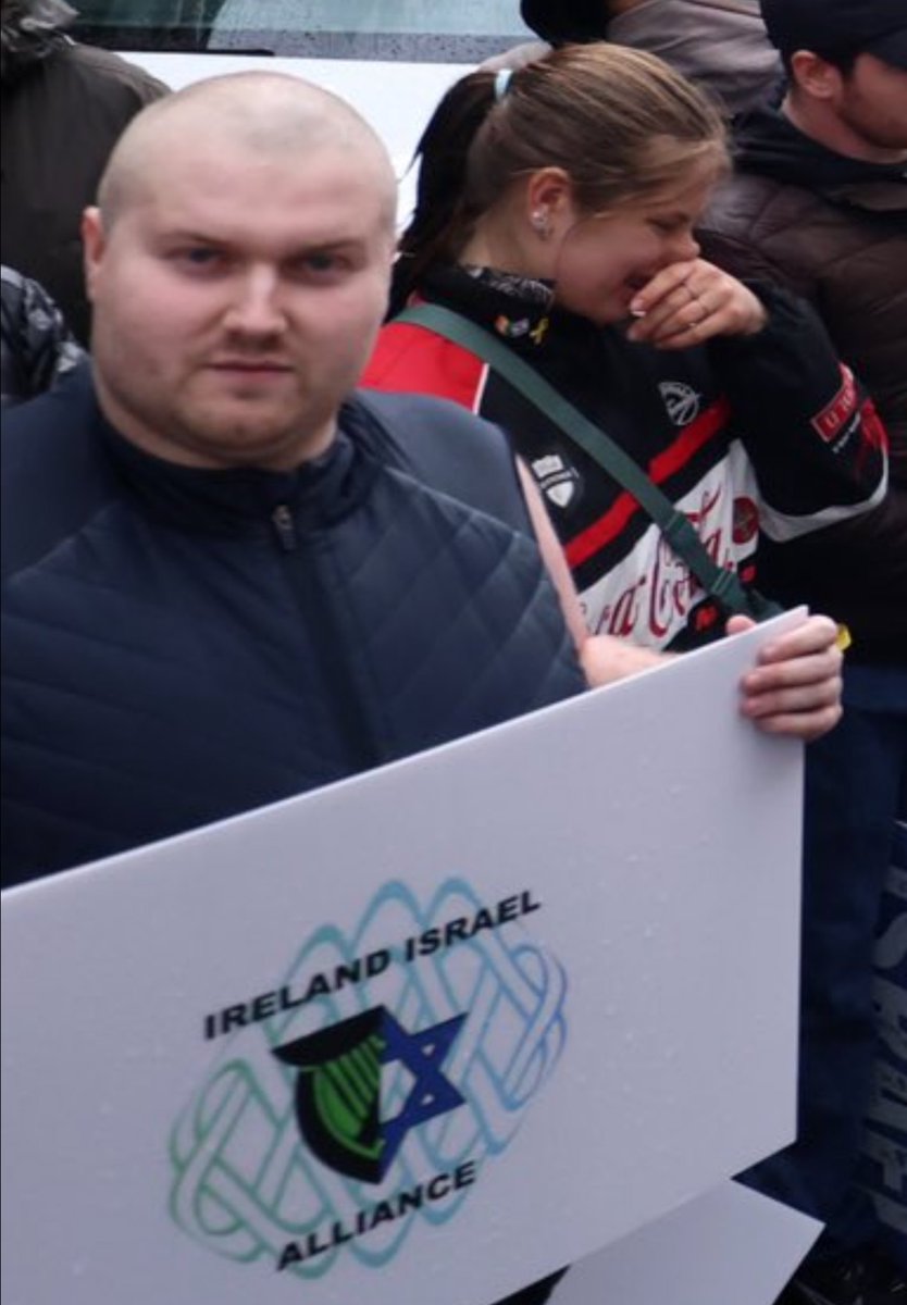 A small group of pro-Israeli Zionists turned out at the weekend in Dublin. Anyone know who this individual holding the placard is? That account name publishes a defence of every single Israeli atrocity in Gaza.