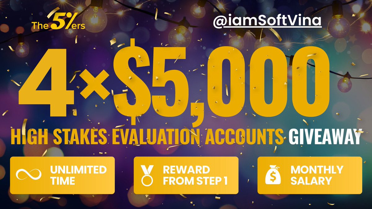 🎁 $20K GIVEAWAY ALERT 🎁 To Celebrate my Amazing 7,000 Digital Neighbors, Thank you for being here! 🙏 4X $5K High Stakes Accounts 👉 Follow @the5erstrading @iamSoftVina @theesniperqueen @ReiBenzzz @PhelmsFX @online4556 @Ebuka_GMI 👉 Retweet & Comment On This Post👇