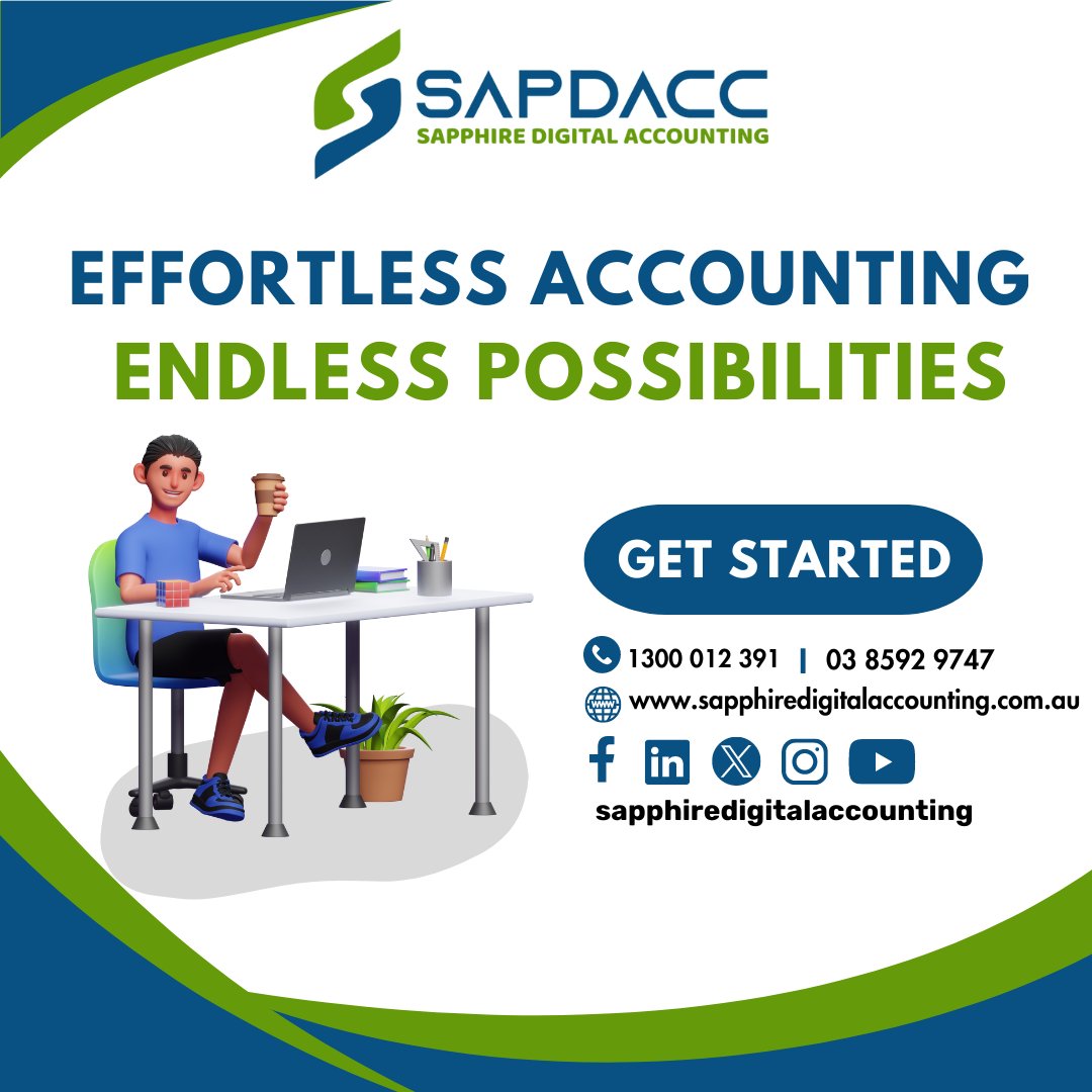 SapphirePty's tweet photo. Our cloud-based accounting solutions make financial management a breeze for Australian accounting firms
Visit our website: https://t.co/5SHtN8el3P
Dial now: 1300 012 391 I (03) 8592 9747
#AustralianAccounting #DigitalAccounting #UnlockGrowth #TransformToday #digitalskills https://t.co/OdPuNY9WsV