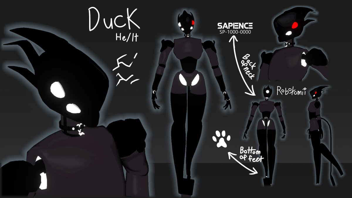 finally have a temporary reference for duck thanks to that one vrchat world :3 
#robot #robotoc