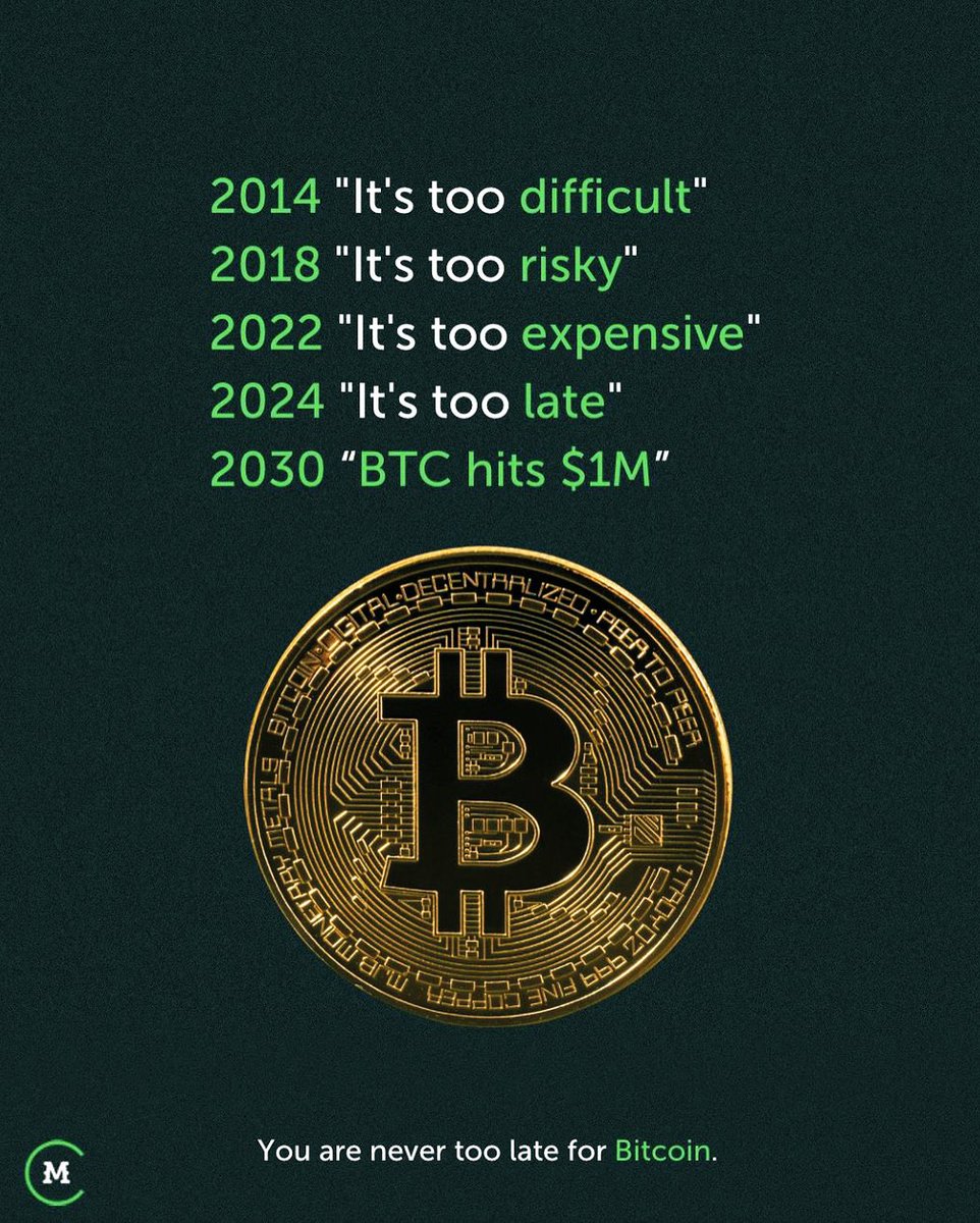 It's never too late to invest in your #future. #Bitcoin    #cryptoinvestor #FinancialFreedom #altcoins #solana #NFT #Bullish #Bullrun2024 #BTC    #MONEY #cryptonews #MetaverseNFT #memecoin #NFTs #inflation #ETFs #gameFi #digitalarts #GodMorningTuesday #MondayMotivation